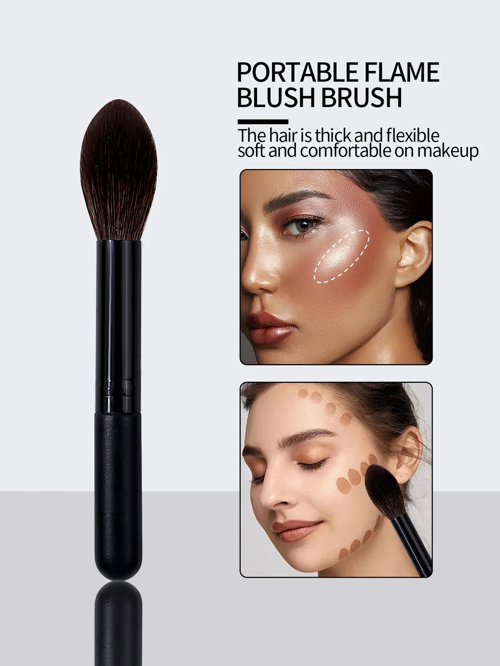 KOSSHOW Black Flame Brush | Blush, Contour & Highlight Contour Makeup Brush QXL black