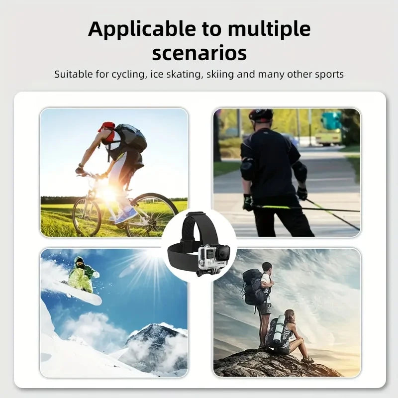 Headband Mount for DJI Osmo Action, Insta360 & GoPro Camera Head Mount QXL