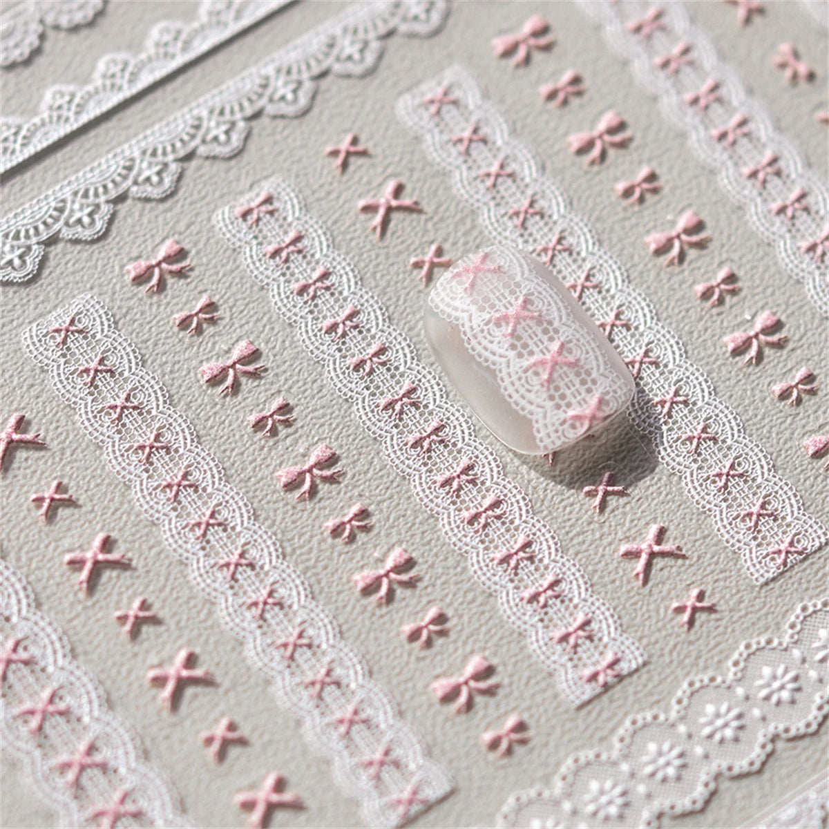 5D Kawaii Lace Nail Art Stickers | Japanese DIY Decals Nail Art Stickers QXL