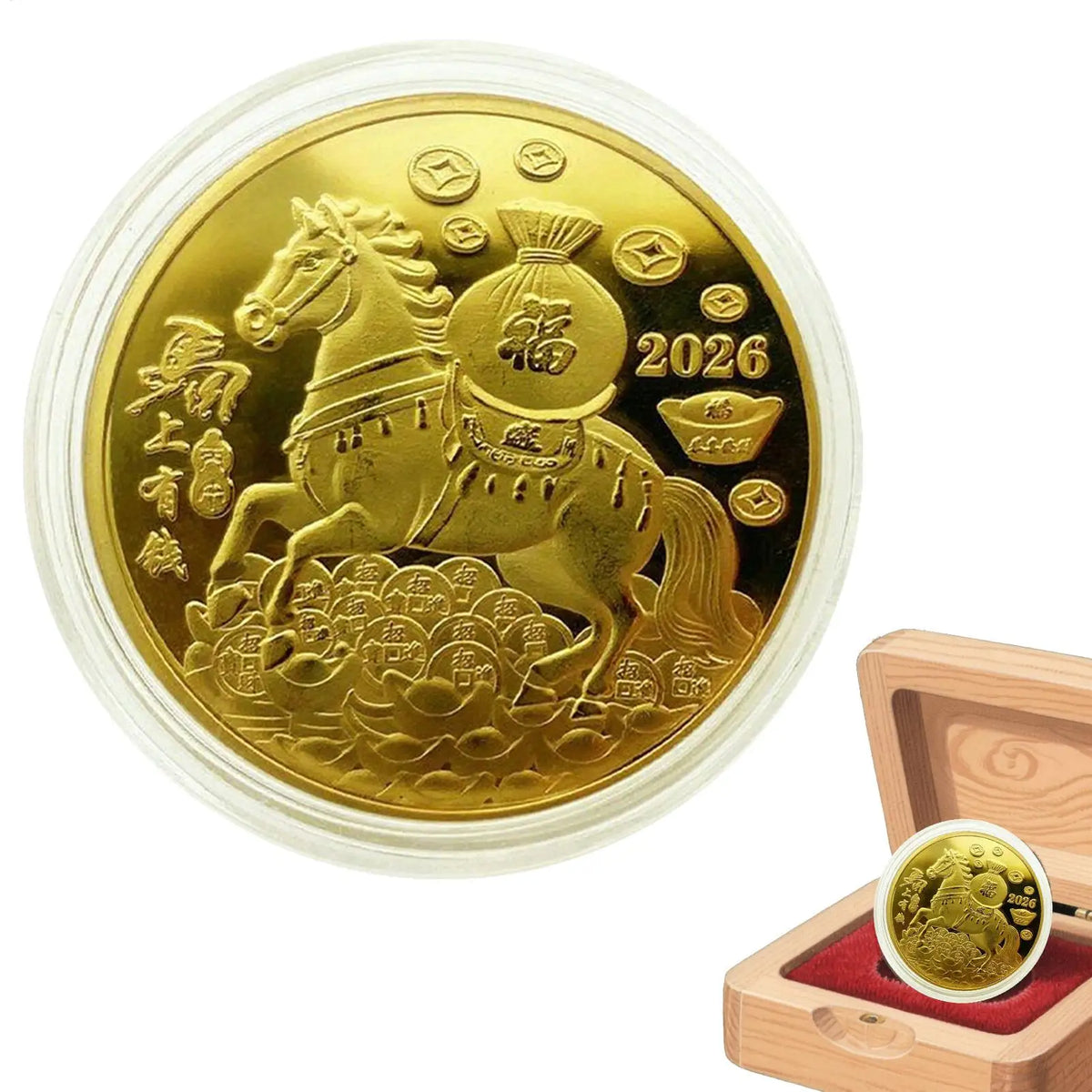 Year of the Horse Collector Coin – Lucky Souvenir & Decor Collector Souvenir Coin QXL