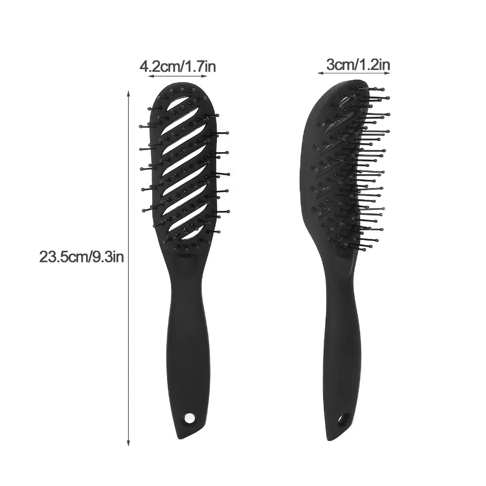 Vented Detangling Hair Comb – Meniscus Nylon Bristles Black Detangling Hair Comb QXL