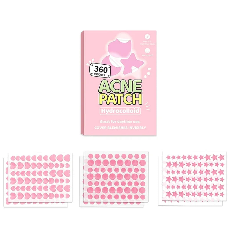 360-Pack Heart Star Acne Patches | Invisible Blemish Dots Acne Pimple Patches QXL
