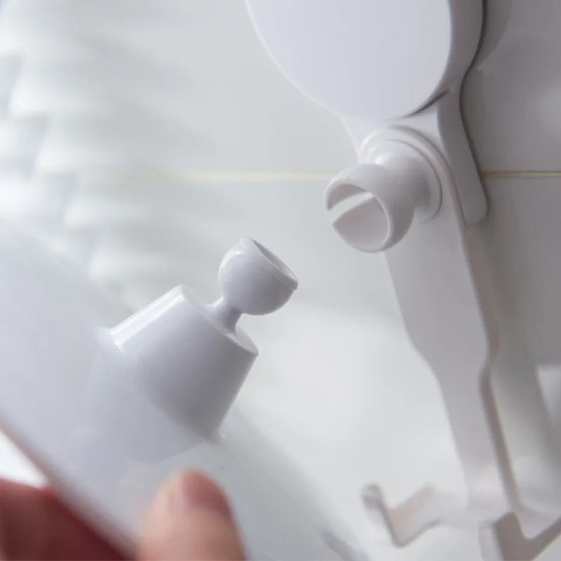 360° Swivel Wall-Mount Shaving Mirror with Razor Holder Bathroom Shaving Mirror QXL