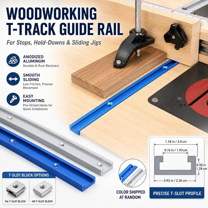 Aluminum T-Track Guide Rail 30mm T-Slot | Table Saw & Router T-Track Guide Rail QXL