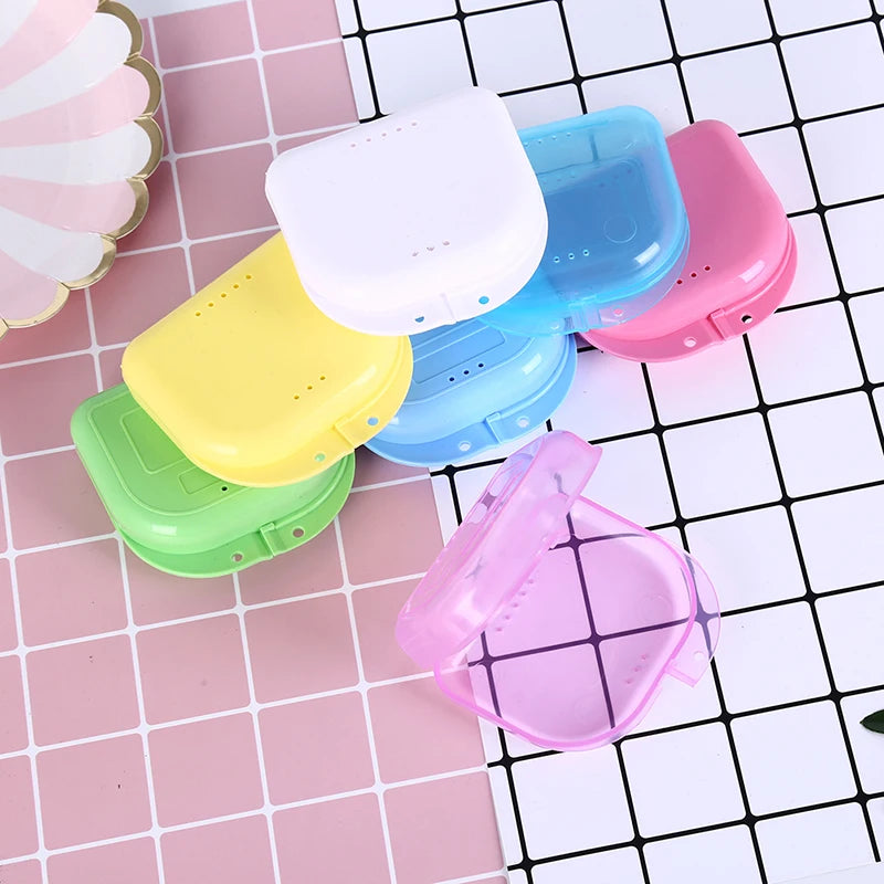 Mini Denture & Retainer Storage Box | Plastic Dental Case Denture Storage Case QXL