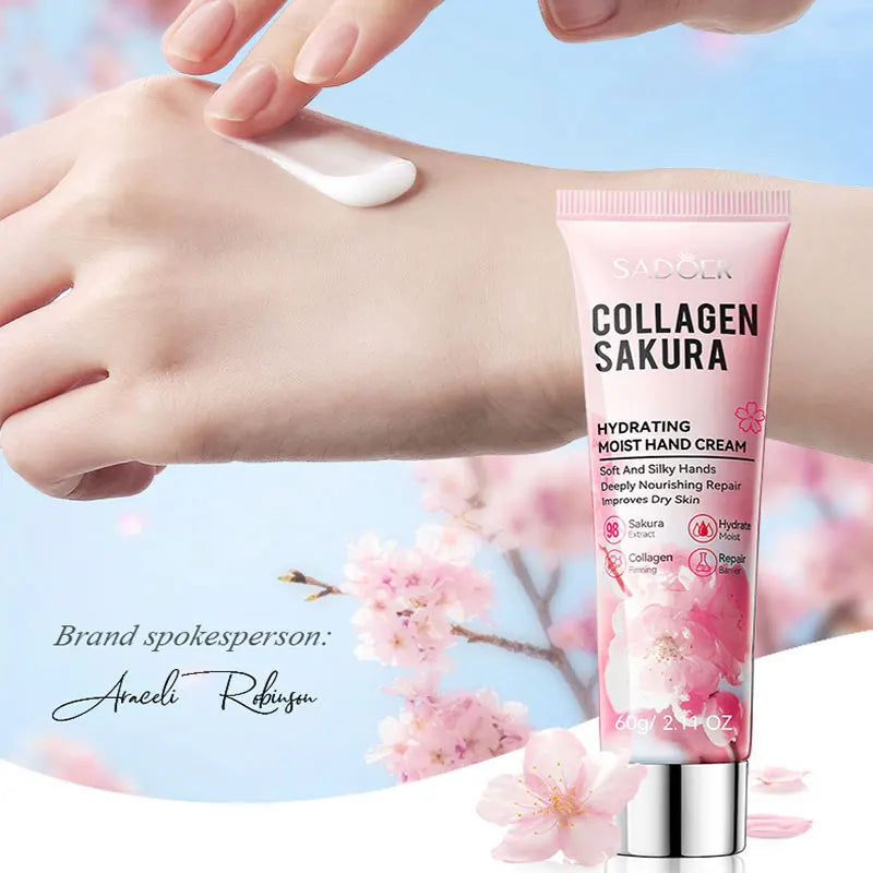SADOER Sakura Collagen Hand Cream Moisturizing & Brightening 60g Hand Cream QXL