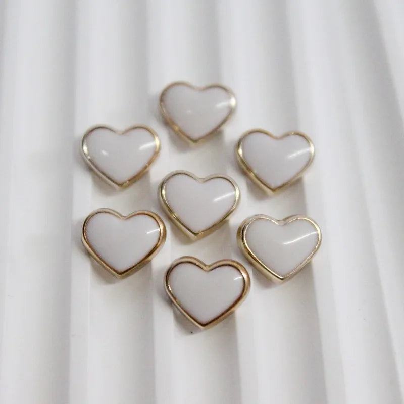 10-Pack Heart Shape Resin Shank Buttons for Sweaters & Cardigans Decorative Shank Buttons QXL