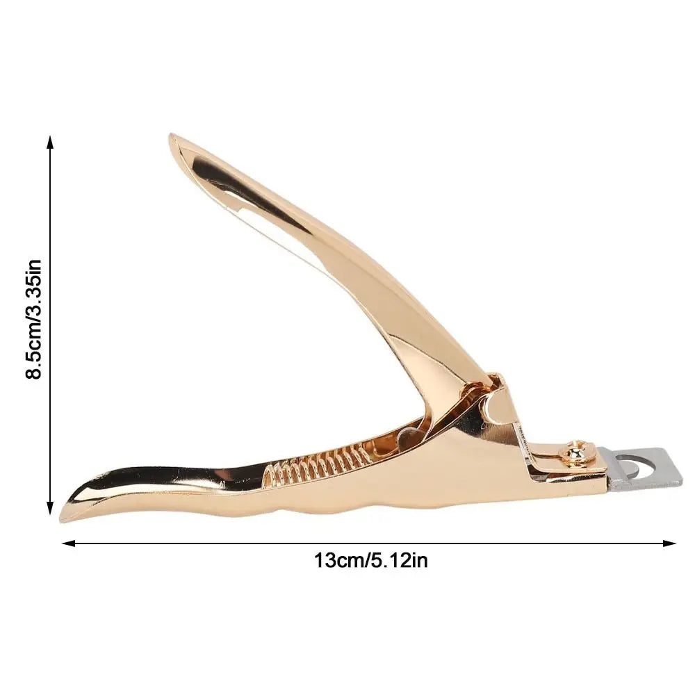 Gold Stainless Steel Nail Tip Cutter | U-Shape Fake Nail Trimmer Nail Tip Cutter QXL