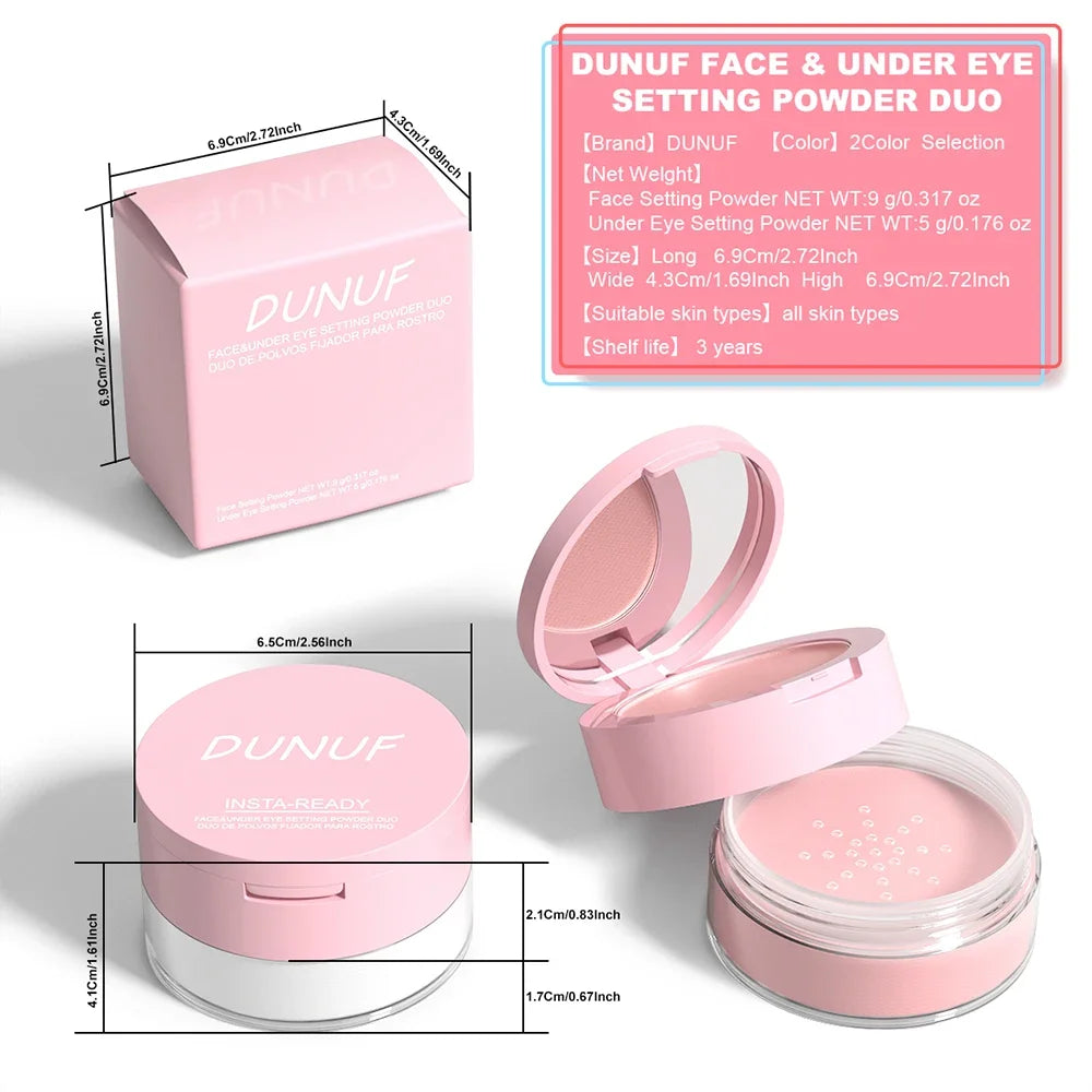 DUNUF 2-in-1 Setting Powder | Oil Control Matte Finish Setting Powder QXL