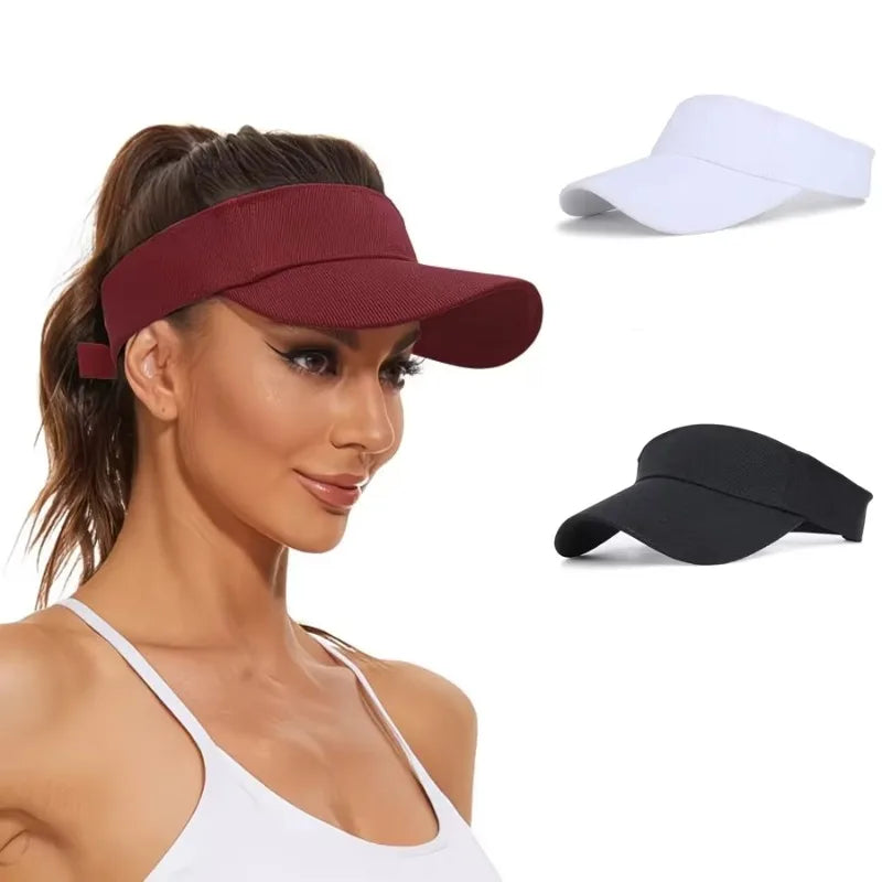 Unisex Adjustable Sports Visor Hat | Tennis Running Beach Cap Sports Visor Hat QXL
