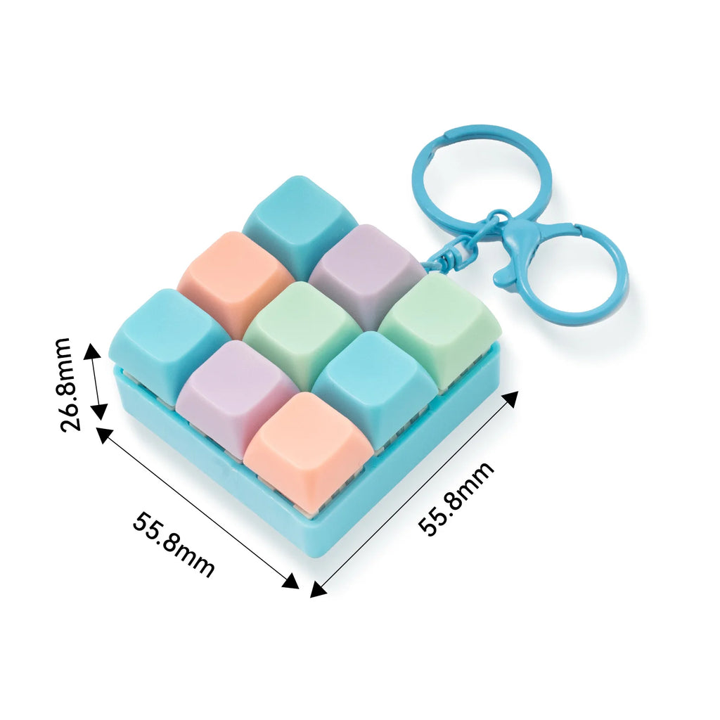 9-Key Keyboard Fidget Keychain | Clickable Mini Toy for Adults Fidget Keychain Toy QXL