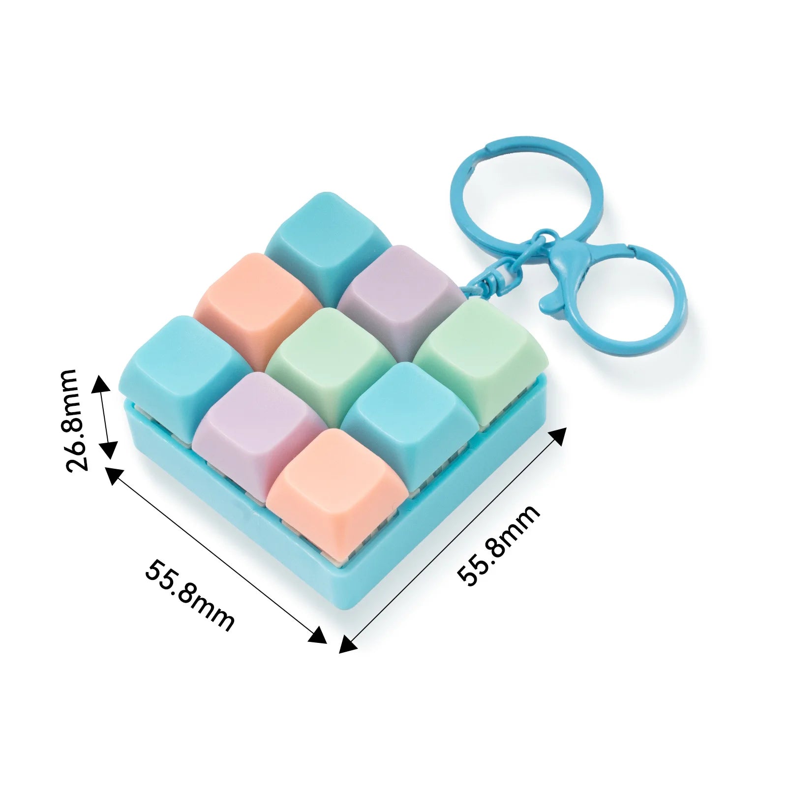 9-Key Keyboard Fidget Keychain | Clickable Mini Toy for Adults Fidget Keychain Toy QXL