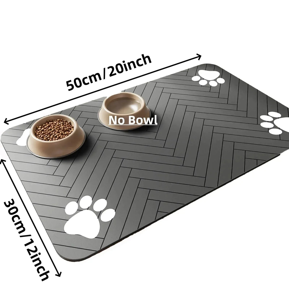 Absorbent Pet Feeding Mat | Waterproof Quick-Dry Dog & Cat Mat Pet Feeding Mat QXL 30X50cm Black
