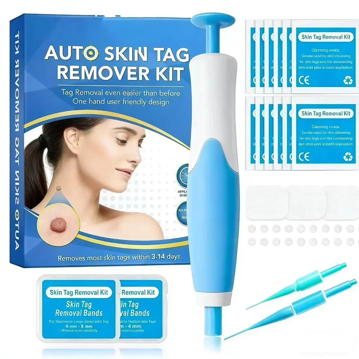 2-in-1 Dual Head Skin Tag & Wart Removal Pen Kit + Swabs Skin Tag Remover QXL