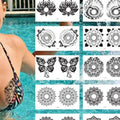 10-Sheet Mandala & Butterfly Temporary Tattoo Stickers Waterproof Temporary Tattoo Stickers QXL Default Title