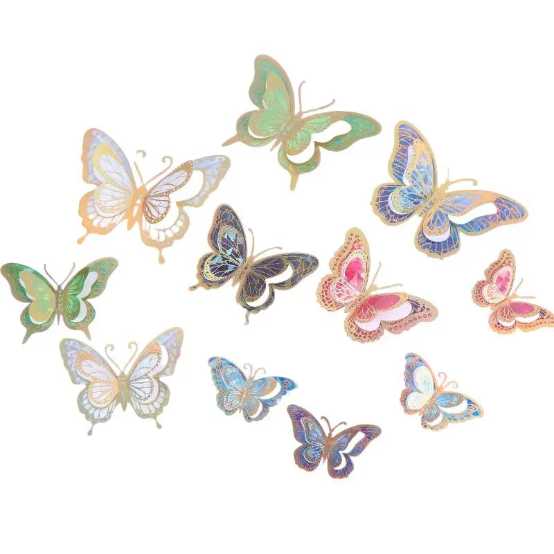 12-Pack Waterproof Butterfly Stickers | Self-Adhesive Decor Decorative Stickers QXL