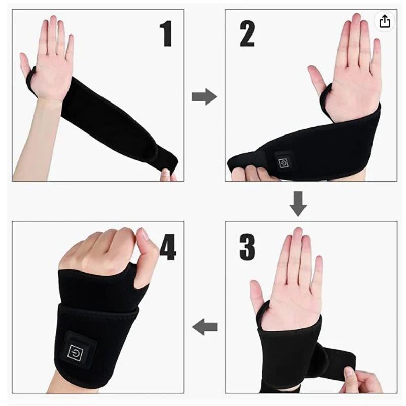 USB Heated Wrist Support Sleeve | Warming Breathable Brace Heated Wrist Brace QXL