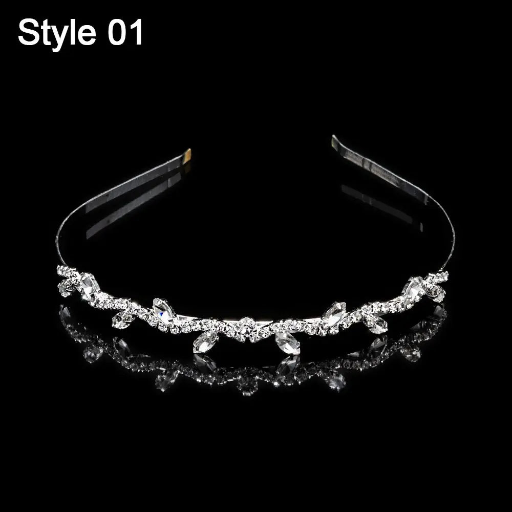Crystal Rhinestone Princess Tiara Crown Headband – Wedding & Party Crystal Crown Headband QXL Style 01