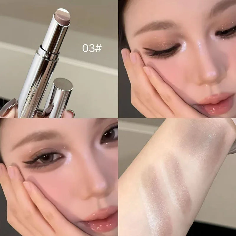 QIBEST Pearlescent Eyeshadow Stick | Shimmer & Matte Pencil Eyeshadow Pencil QXL 03