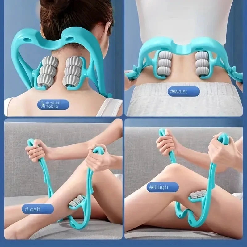 6-Wheel Manual Neck Kneading Massager | Clip-On Roller Tool Manual Neck Massager QXL