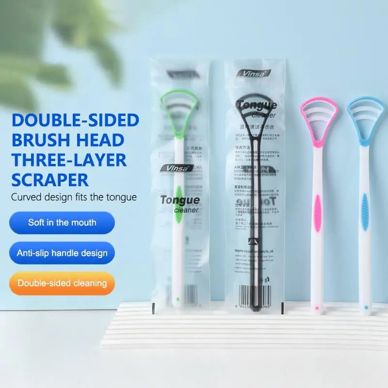 Ergonomic Silicone Tongue Scraper | Daily Oral Hygiene Tool Tongue Scraper QXL