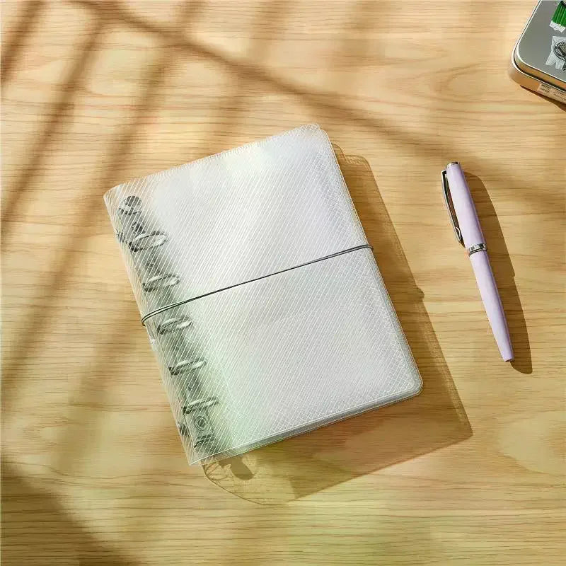 A6 M5 PP Three-Fold Loose Leaf Notebook Cover | Mini Portable Notebook Cover QXL