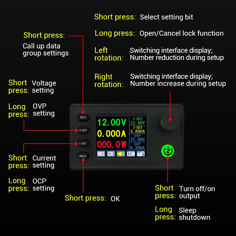 DC Buck Boost Converter 40W/90W Adjustable Lab Power Supply DC-DC Power Module QXL