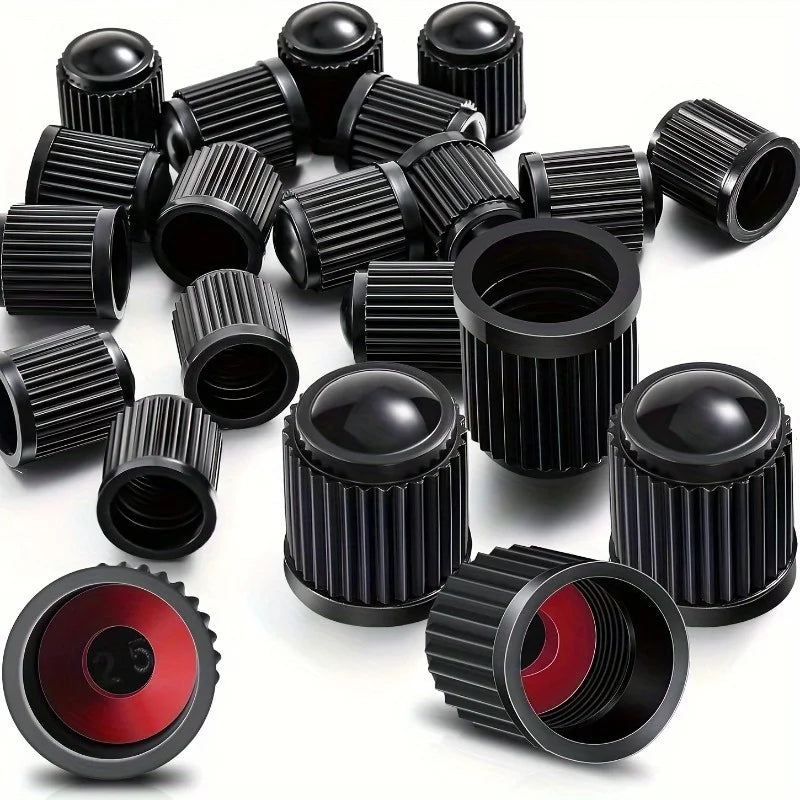 Black Plastic Tire Valve Dust Caps – Universal Car & Bike Fit Tire Valve Caps QXL 50pcs