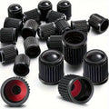 Black Plastic Tire Valve Dust Caps – Universal Car & Bike Fit Tire Valve Caps QXL 50pcs