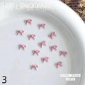 50-Pack 3D Resin Bow Nail Charms | Pink Kawaii Bowknot Art Nail Art Charms QXL 3