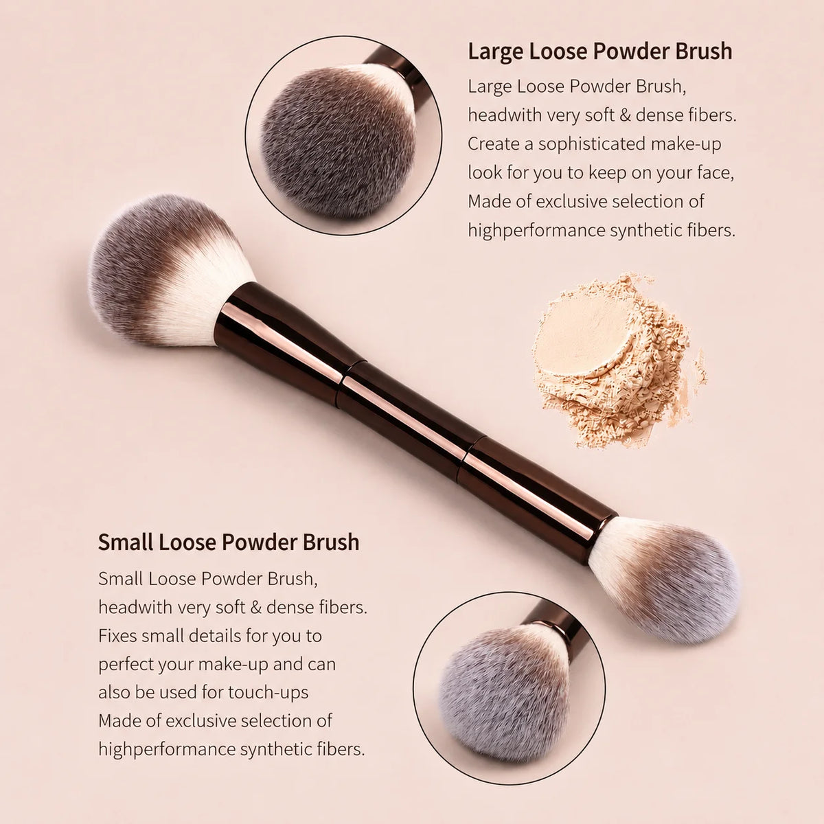 LUXEBLEND 6-Pc Professional Makeup Brush Set – Foundation & Blush Makeup Brush Set QXL