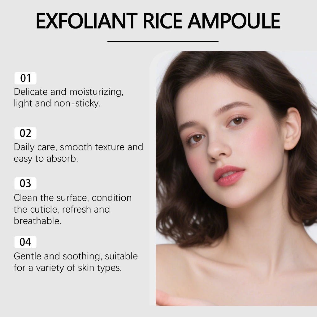 Rice Exfoliant Ampoule Serum | Pore Minimizing & Brightening Facial Exfoliant Serum QXL