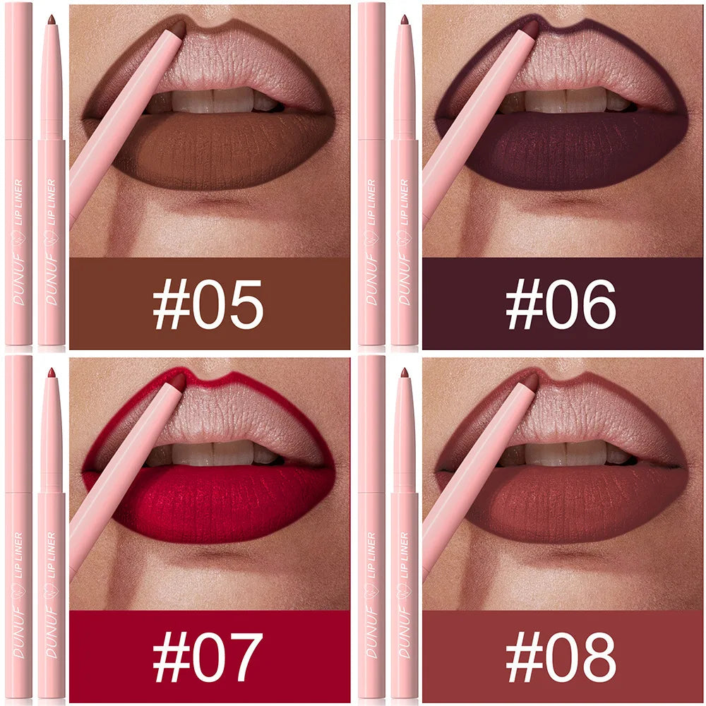 12-Pc Velvet Matte Lip Liner Set – Waterproof & Long-Lasting Matte Lip Liner Set QXL
