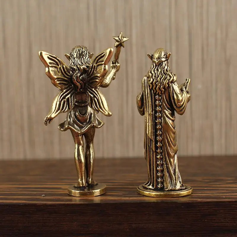 Retro Fairy Princess Brass Figure | Desktop Home Décor Ornament Decorative Figurine QXL
