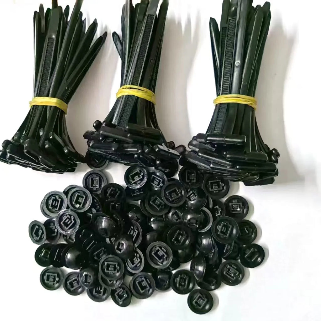 100-Pack Push Mount Cable Ties | Nylon Wire Harness Clips Automotive Cable Fasteners QXL 100PCS