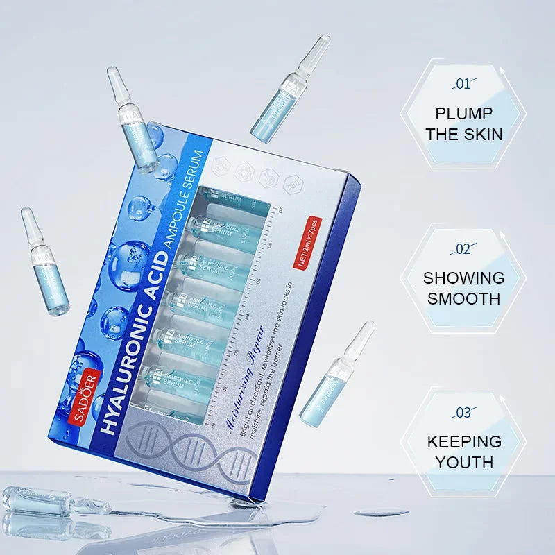 Sadoer Hyaluronic Acid Face Serum 7×2ml | Lift & Hydrate Facial Serum QXL