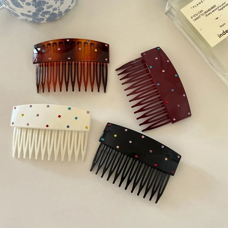 Diamond Side Comb Hair Clip | Dense Teeth Edge Clip Hair Clip Side Comb QXL