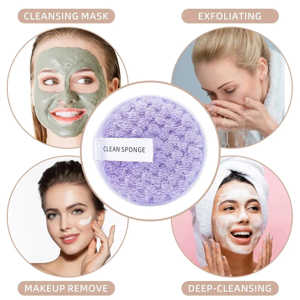 20-Pc Purple Makeup Sponge Puff Kit | Headband & Wristband Makeup Sponge Kit QXL