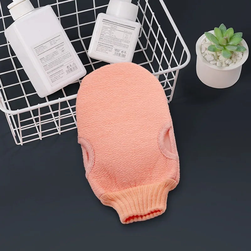 Double-Sided Exfoliating Bath Gloves | Coarse Scrub Mitt Exfoliating Bath Glove QXL