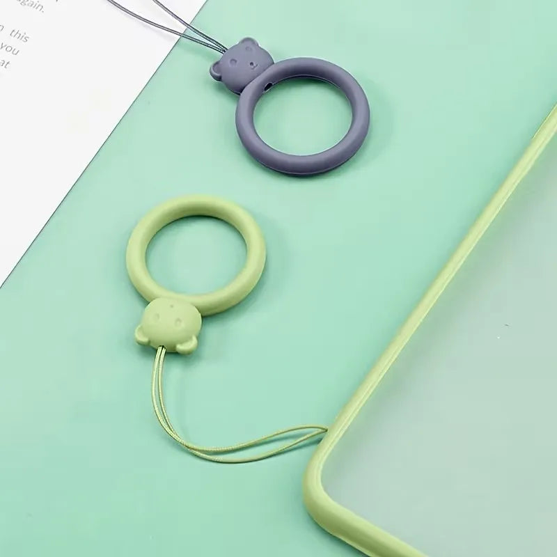 2-Pack Cute Bear Silicone Phone Wrist Strap Lanyards – 4 Colors Phone Wrist Lanyard QXL