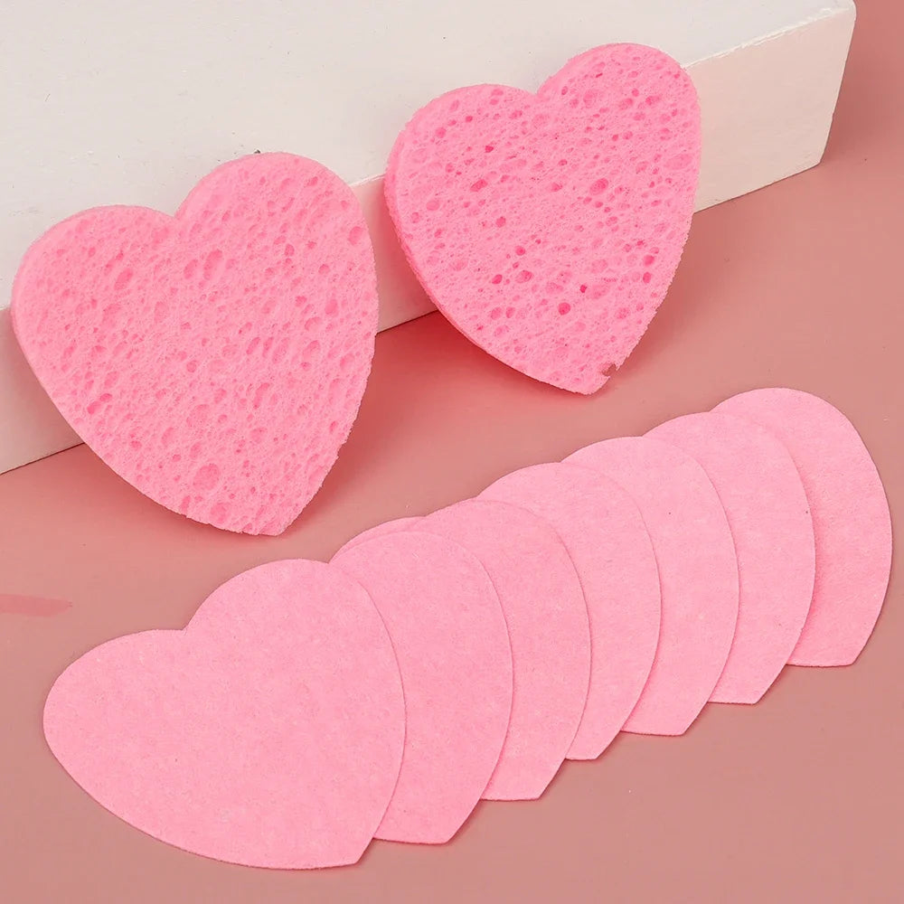50-Pack Natural Wood Pulp Facial Cleansing Sponge Puffs Facial Cleansing Sponge QXL