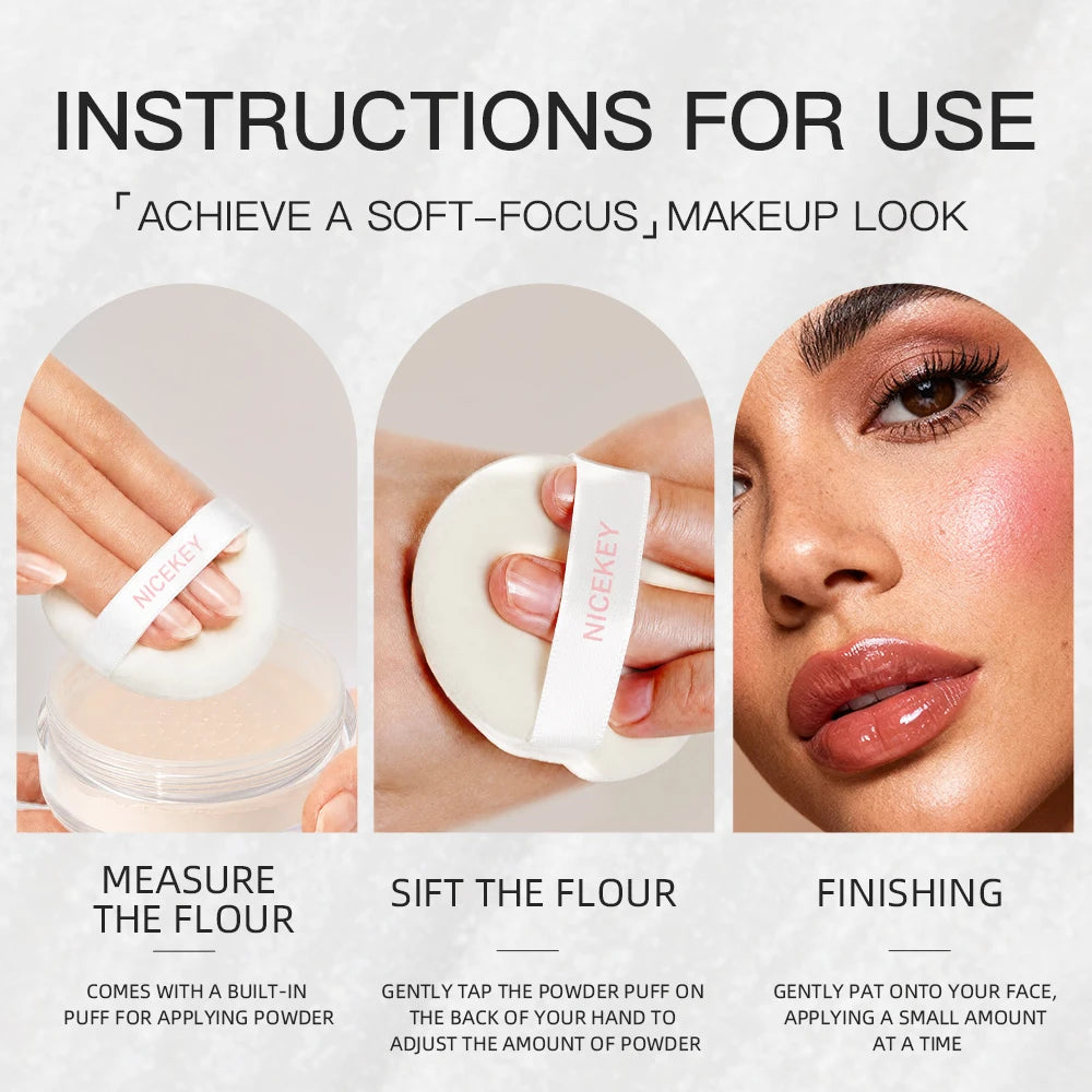 NICEKEY Matte Loose Setting Powder – Oil Control & Full Coverage Loose Setting Powder QXL