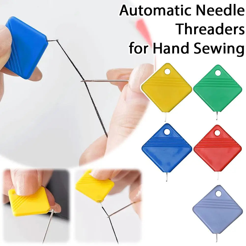 5-Pack Automatic Needle Threaders for Hand Sewing | All Sizes Needle Threader Set QXL