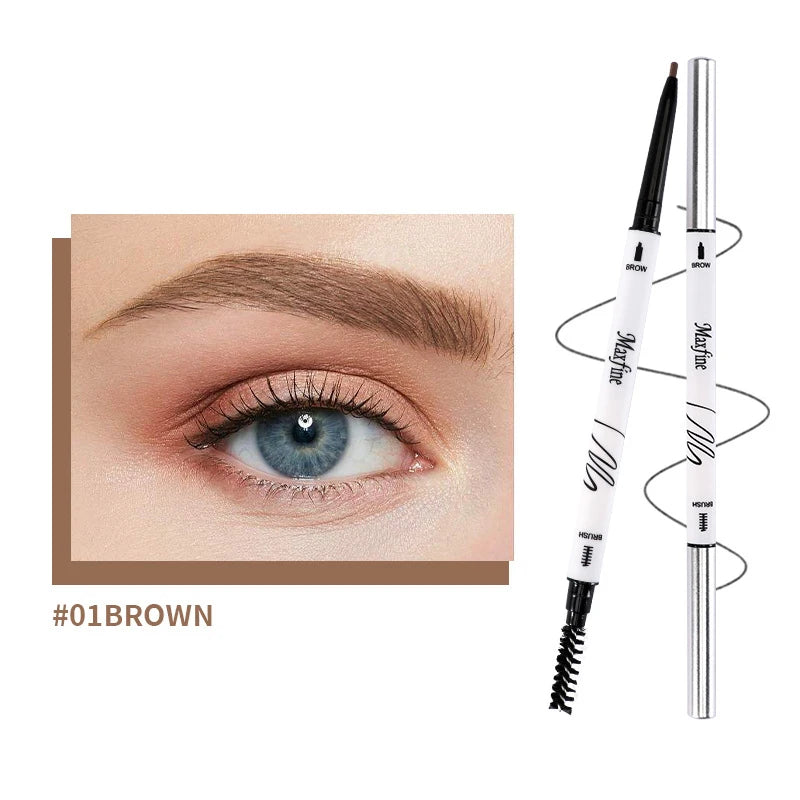 MAXFINE Double-Head Waterproof Eyebrow Pencil | High Pigment Eyebrow Pencil QXL 01