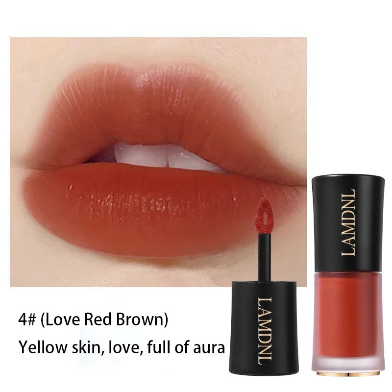 Matte Lip Clay Mousse | Long-Lasting Non-Transfer Lip Tint Matte Lip Mousse QXL 4 Love Red Brown