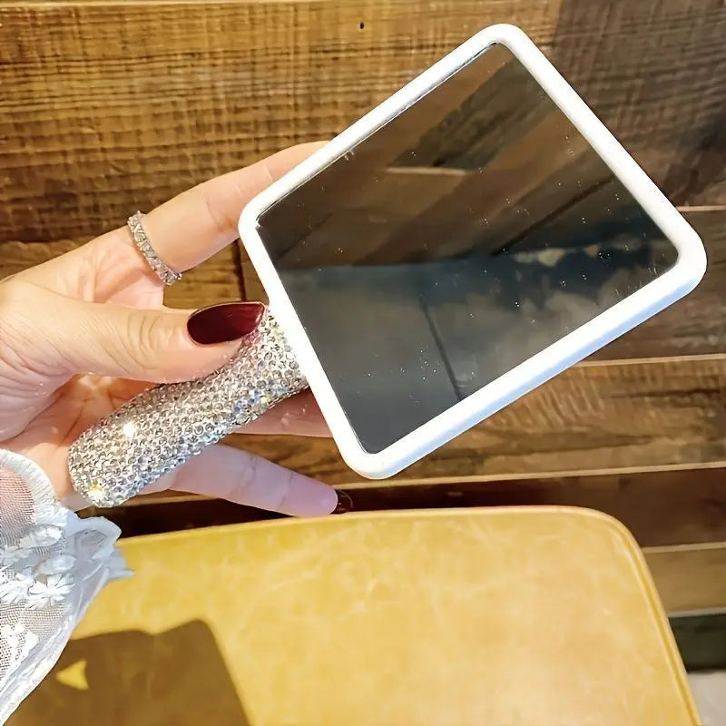 Luxury HD Handheld Makeup Mirror | Diamond Frame Gift Handheld Makeup Mirror QXL