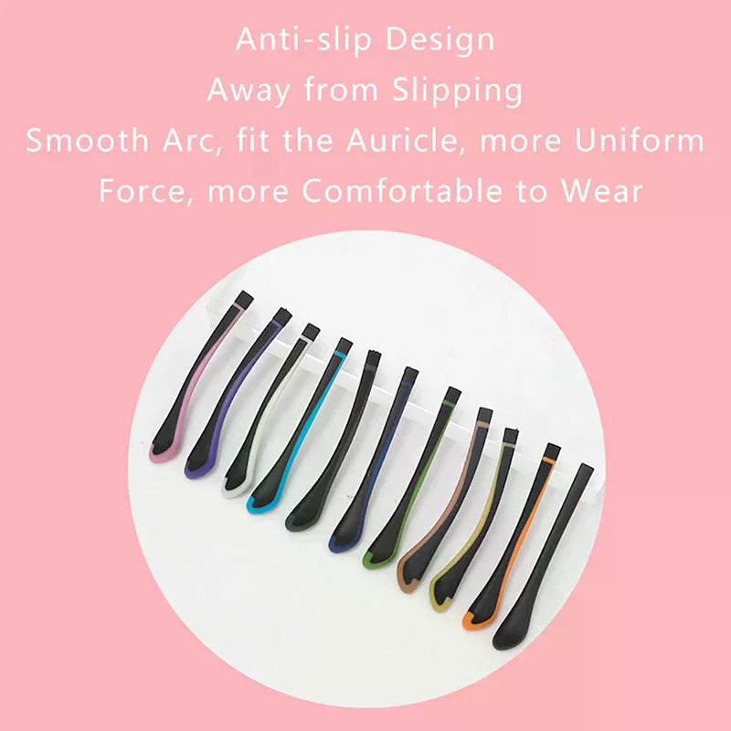 Silicone Eyeglass Ear Hook Covers | Anti-Slip Temple Sleeves Eyeglass Ear Hook Cover QXL