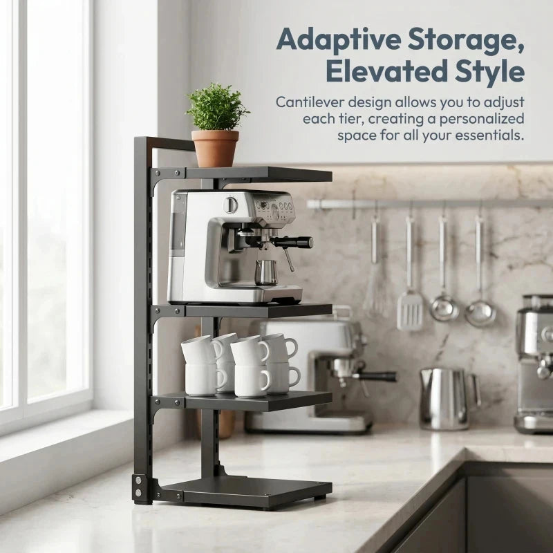 Adjustable Multi-Layer Under Sink Pot & Pan Organizer Rack Kitchen Storage Rack QXL