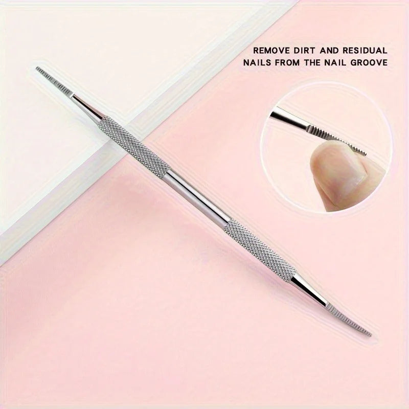 Dual-Head Toenail File – Curved & Straight Stainless Steel Tips Nail File QXL