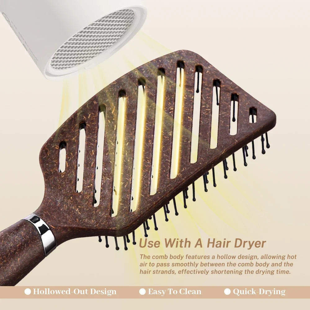 Hollow Out Anti-Static Hair Brush | All Hair Types Hair Brush QXL